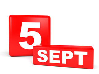 September 5. Calendar on white background.