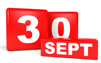 September 30. Calendar on white background.