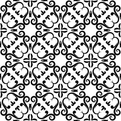 Seamless pattern with wallpaper ornaments. Black and white