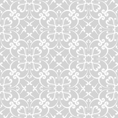 Seamless pattern with white and gray wallpaper ornaments