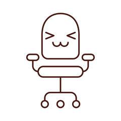 office chair kawaii character vector illustration design
