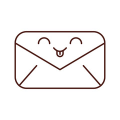 envelope mail kawaii character vector illustration design