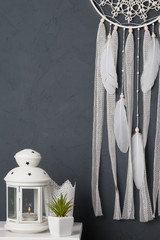 Cream crochet doily dream catcher