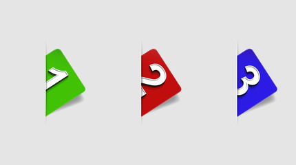 
One two three - vector cards with numbers. One Two Three steps progress. One two three - vector paper options.