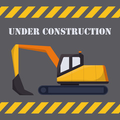 backhoe icon over gray background colorful design vector illustration