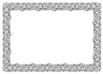Horizontal decorative frame with oak leaves and acorns.