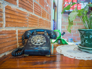 Old dial telephone.