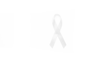 white awareness ribbons of common all cancer. Health concept.