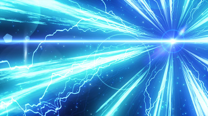 光線とパーティクルのイメージ　稲妻