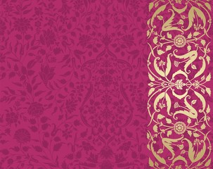 wedding card design, paisley floral pattern , India