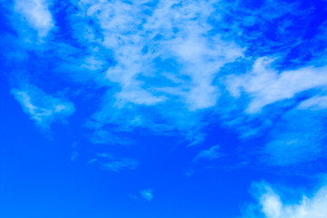 Fototapeta na wymiar Bright blue sky with white clouds