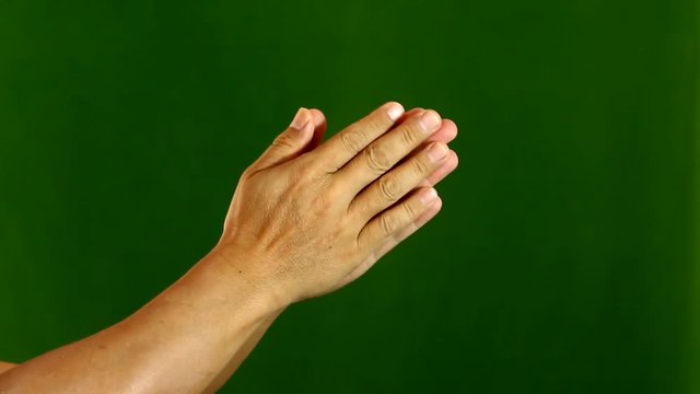 clapping  hands  with green background