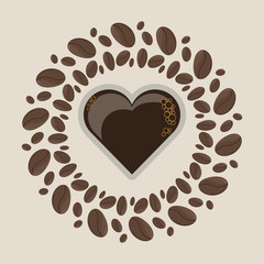 beans concept love coffee drinks vector illustration