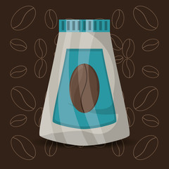 flat coffee jar over beans icons vector illustration