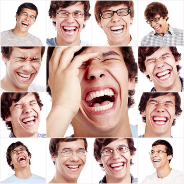 Laughing face collage