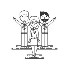 group business people working together vector illustration