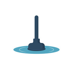 Plunger icon. Vector illustration flat design. Isolated on white background. Pool of water.

