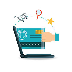 ecommerce online discount to business strategy vector illustration