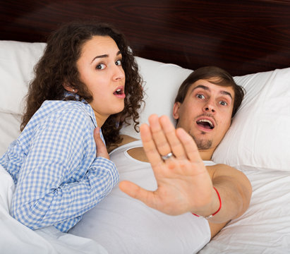 Young wife with lover caught during adultery act
