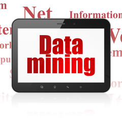 Fototapeta premium Data concept: Tablet Computer with Data Mining on display