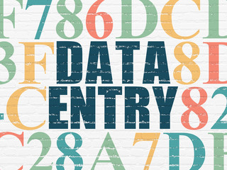 Data concept: Data Entry on wall background