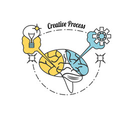 innovation ideas to creative process inspiration vector illustration