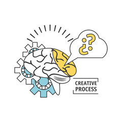 process ideas to creative imagination and innovation vector illustration