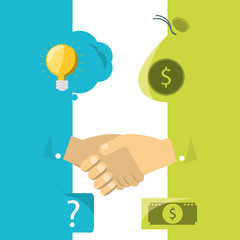 hands with business project to company finance vector illustration