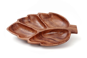 Wooden leaf bowl