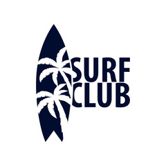 Surfing logo and emblems for Surf Club or shop. Vector illustration.