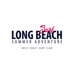 Long Beach Surfing emblem or logo. Vector illustration.