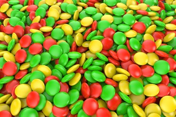 Sweet colorful candy. Candy variation color texture or background. 3D render.