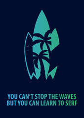 Surfingboards background. Surf design T-Shirt, Print. Vector illustration.