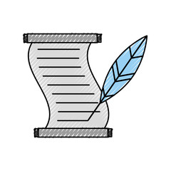 Museum papyrus with feather vector illustration design