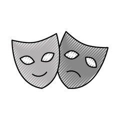 theater masks isolated icon vector illustration design