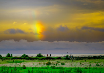 Rainbow in the sky, New Zealand