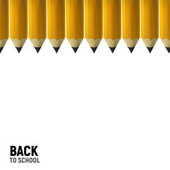 Fototapeta premium Yellow pencils border.