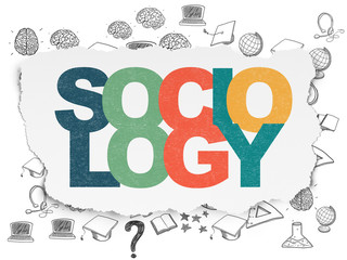 Education concept: Sociology on Torn Paper background