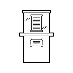 Museum papyrus in urn glass vector illustration design