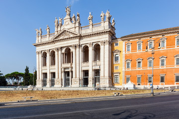 Fototapeta na wymiar Papal Archbasilica of St. John in Lateran or Basilica di San Giovanni in Laterano, Rome, Italy.
