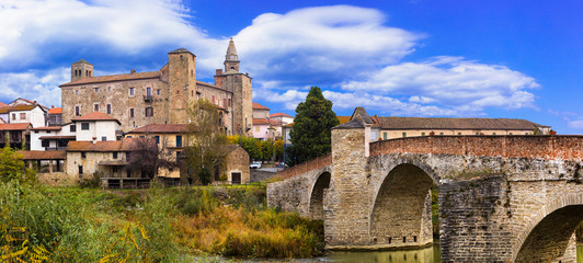 impressive medieval Bormida monastery and castle in regione Asti in Piemonte, Italy
