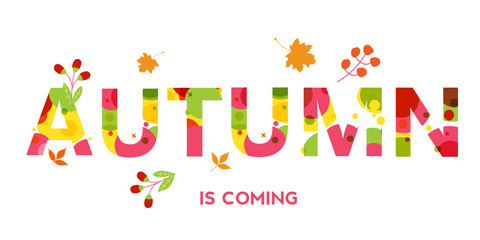 Fototapeta na wymiar Autumn is Coming Banner, Sale Poster, Sale Flyer, Sale Vector. 30% Off, Vector illustration.