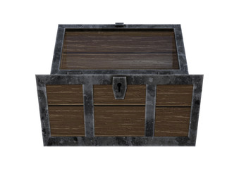 3D Rendering Treasure Chest on White