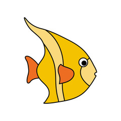 Cute fish cartoon icon vector illustration graphic design