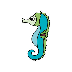 Cute sea horse icon vector illustration graphic design