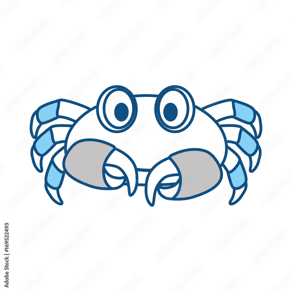 Sticker Cute crab cartoon icon vector illustration graphic design