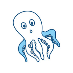 Cute octopus cartoon icon vector illustration graphic design