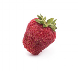 Ripe red strawberries on a white background