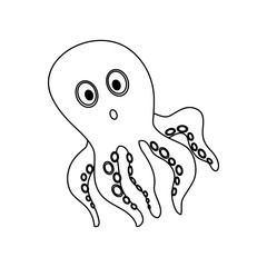 Cute octopus cartoon icon vector illustration graphic design