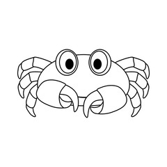 Cute crab cartoon icon vector illustration graphic design